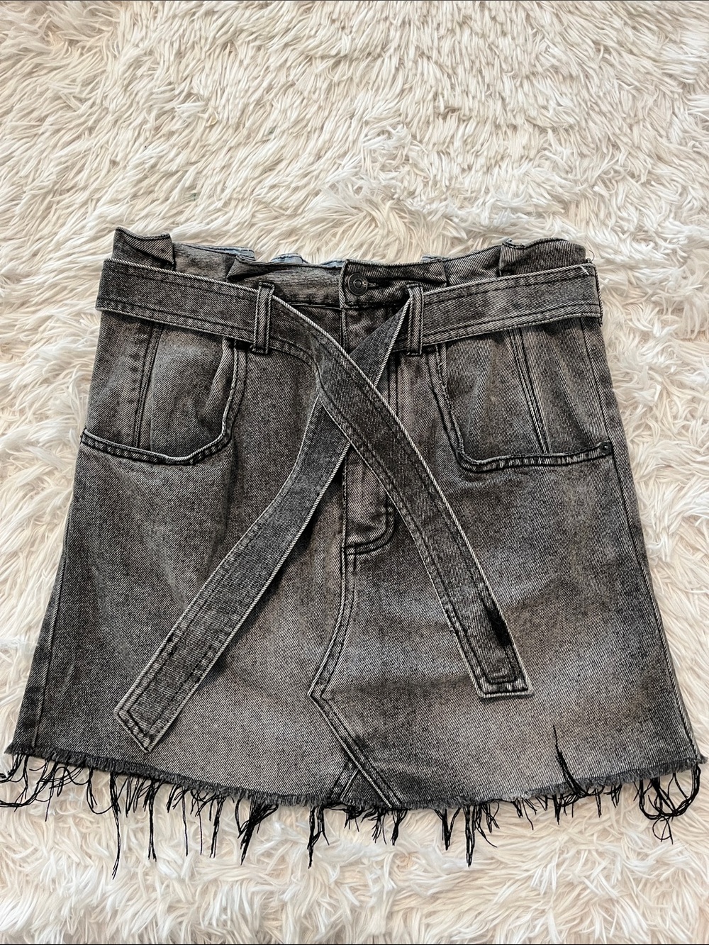 We The Free Free People East of Eden Denim Miniskirt in Black 28 - Picture 5 of 10